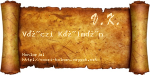 Váczi Kálmán névjegykártya