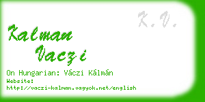 kalman vaczi business card